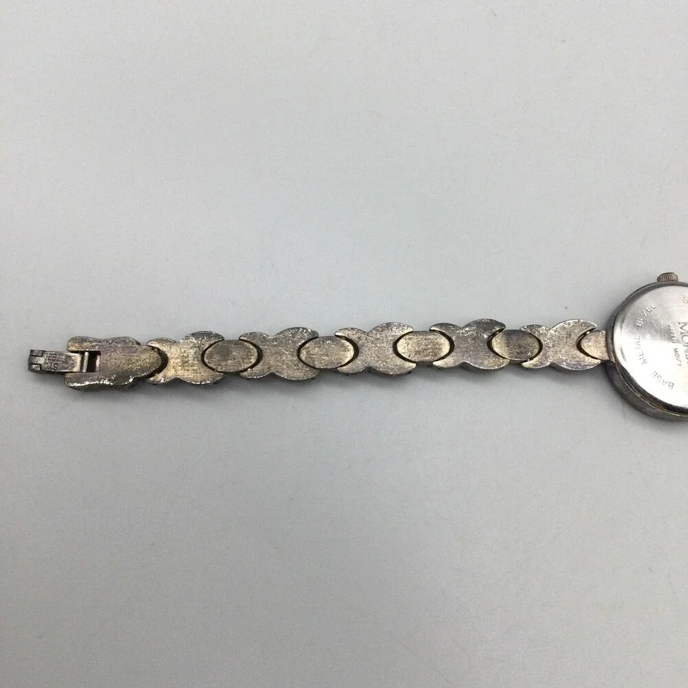 Vintage Monet Womens Watch 21mm Abalone Dial Silver Tone New Battery 7.25